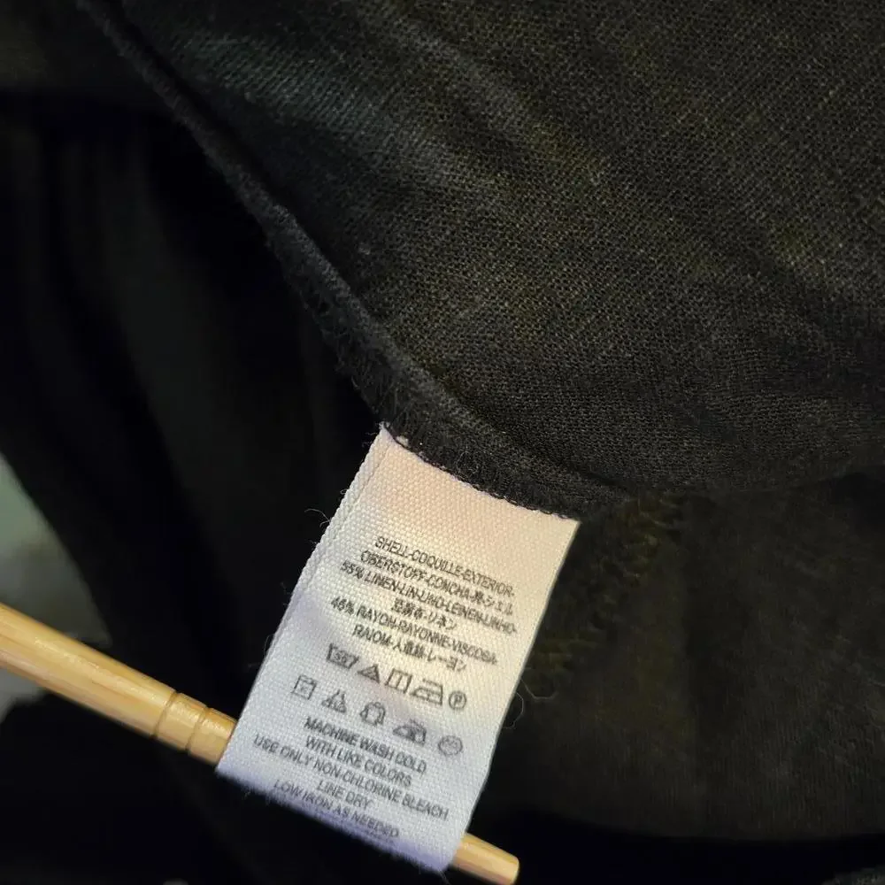 Free People Oversized Women's Sm Linen Blend V-Neck Long Sleeve Top Boho Hippie - Picture 6 of 6